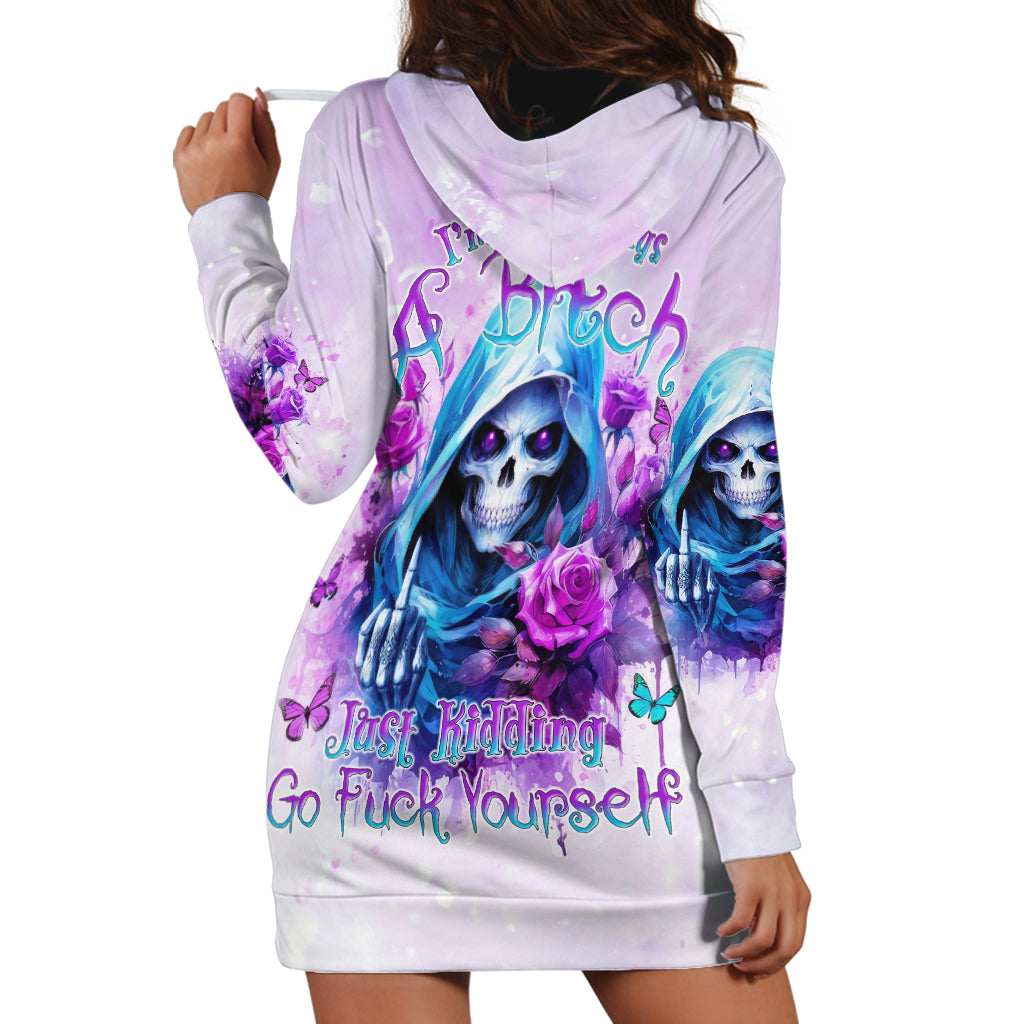 Rose Skull Hoodie Dress I'm Not Always A Bitch Just Kidding Go Fuck Yourself