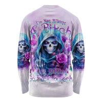 Rose Skull Long Sleeve Shirt I'm Not Always A Bitch Just Kidding Go Fuck Yourself - Wonder Print Shop