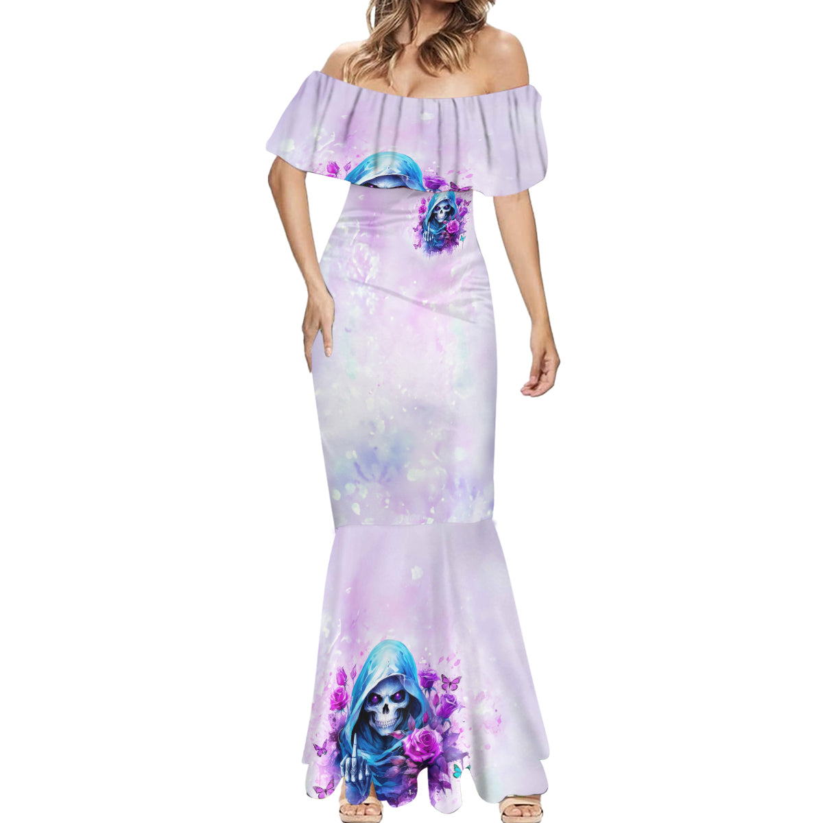 Rose Skull Mermaid Dress I'm Not Always A Bitch Just Kidding Go Fuck Yourself - Wonder Print Shop