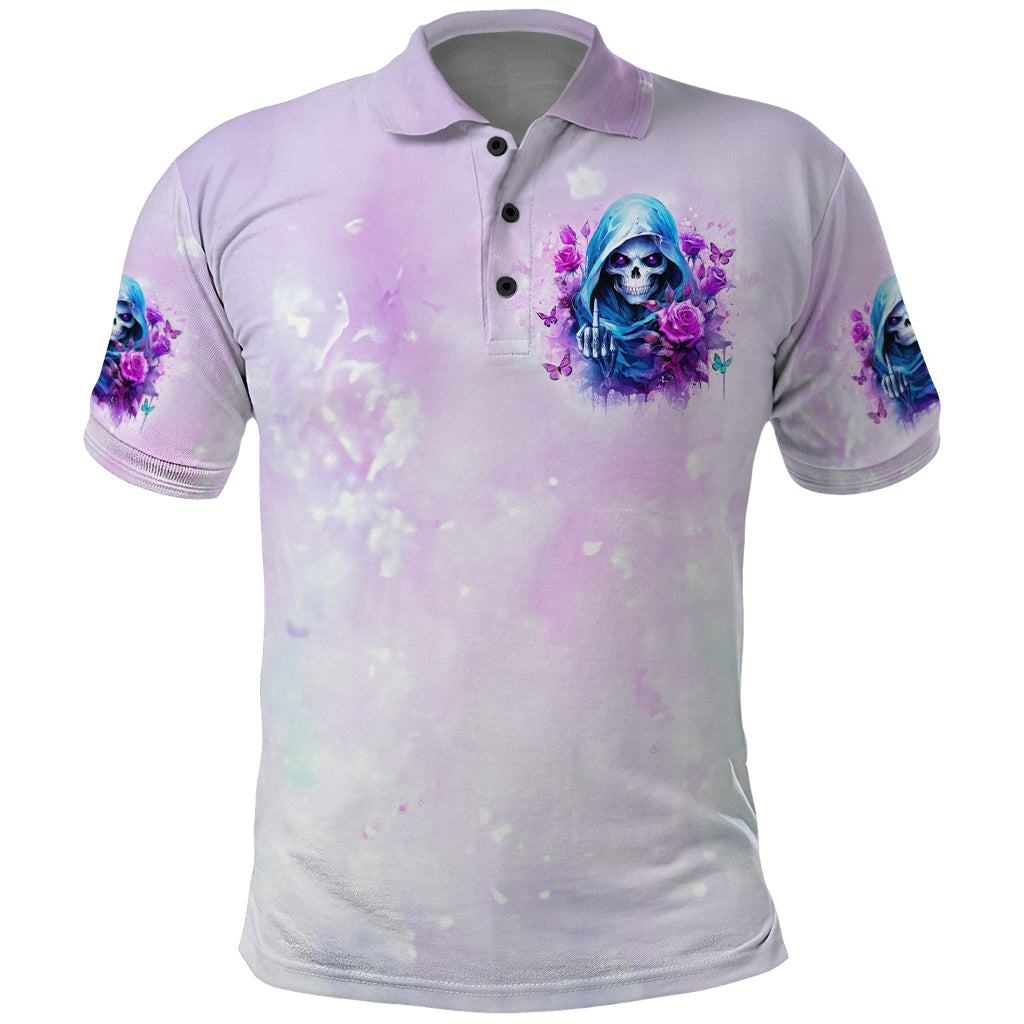 Rose Skull Polo Shirt I'm Not Always A Bitch Just Kidding Go Fuck Yourself - Wonder Print Shop