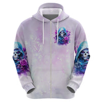 Rose Skull Zip Hoodie I'm Not Always A Bitch Just Kidding Go Fuck Yourself - Wonder Print Shop