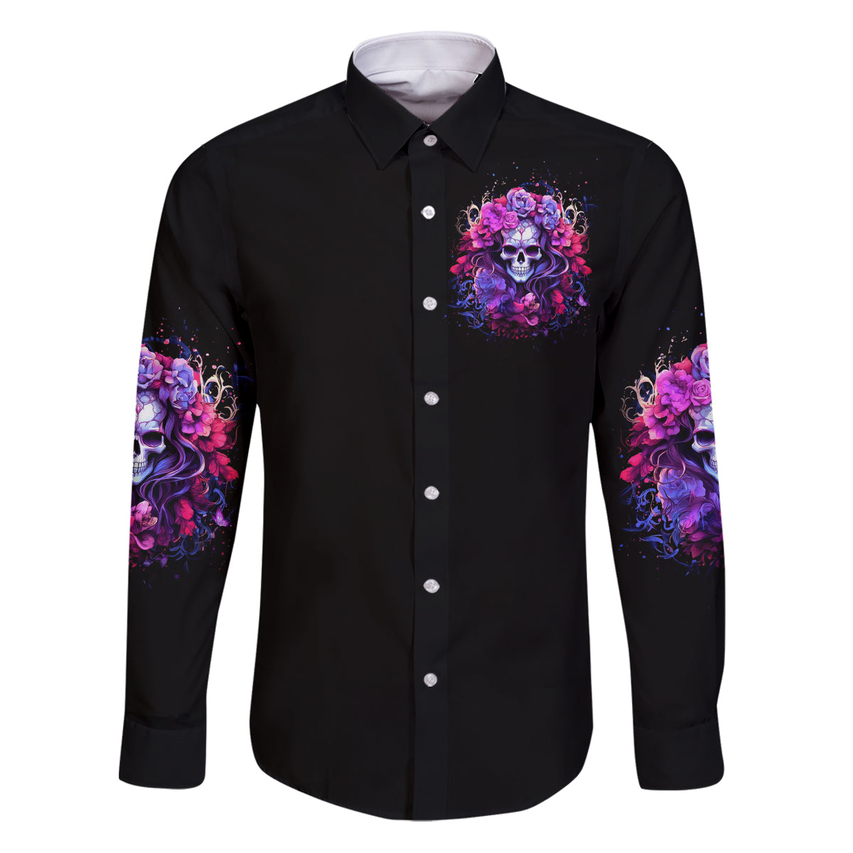 Flower Skull Family Matching Puletasi and Hawaiian Shirt The Good Girl In Me Got Tired Of The Bullshit So The Bitch In Me Came Out To Play - Wonder Print Shop