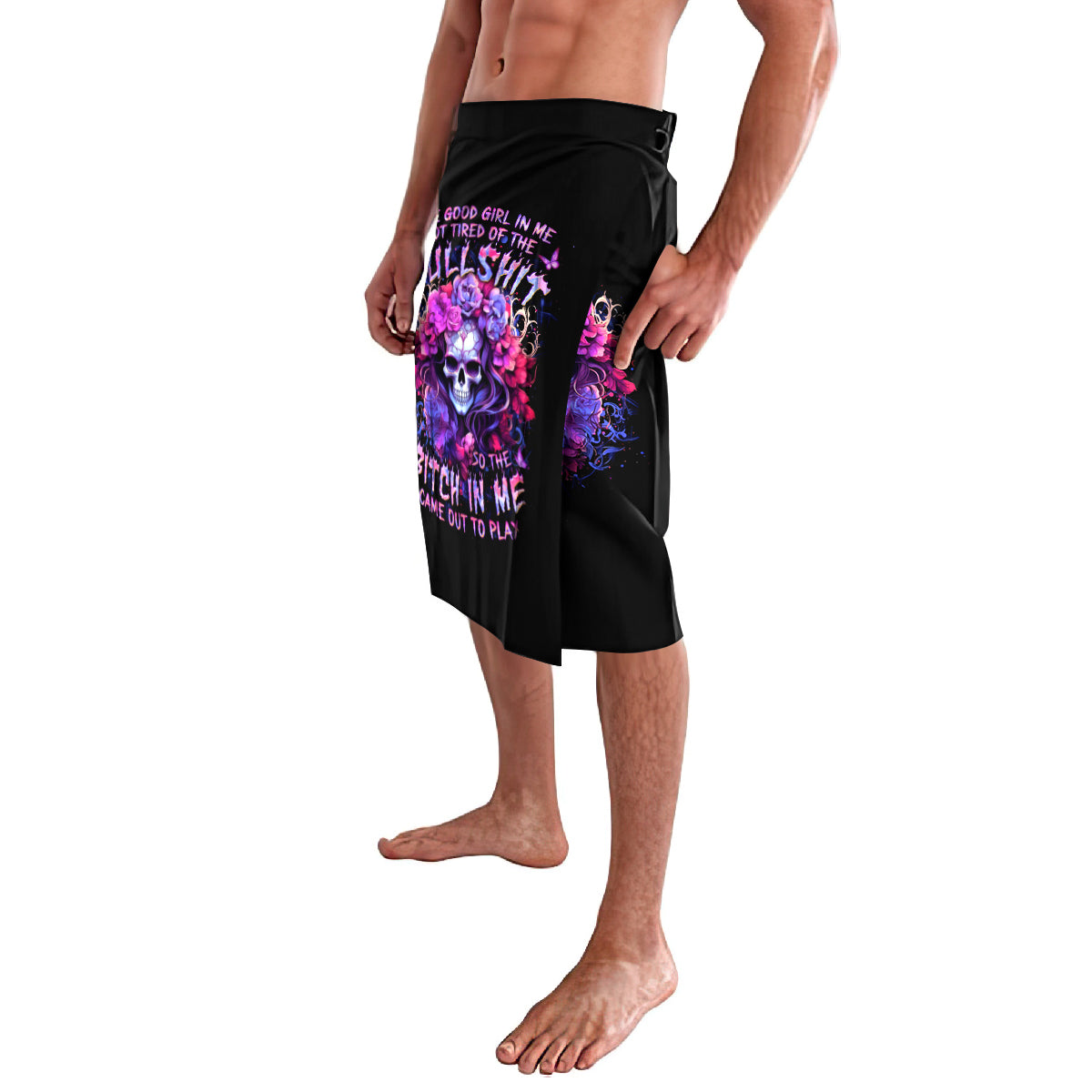 Flower Skull Lavalava The Good Girl In Me Got Tired Of The Bullshit So The Bitch In Me Came Out To Play - Wonder Print Shop