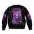 Flower Skull Sleeve Zip Bomber Jacket The Good Girl In Me Got Tired Of The Bullshit So The Bitch In Me Came Out To Play - Wonder Print Shop