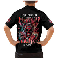 Devil Skull Family Matching Mermaid Dress and Hawaiian Shirt The Perseon I Afraid Of Is Myself That Fucker Is Crazy - Wonder Print Shop
