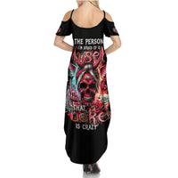 Devil Skull Family Matching Summer Maxi Dress and Hawaiian Shirt The Perseon I Afraid Of Is Myself That Fucker Is Crazy - Wonder Print Shop