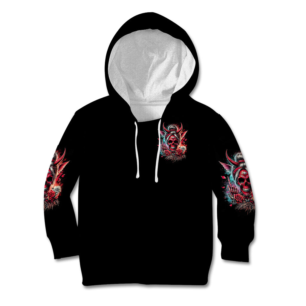 Devil Skull Kid Hoodie The Perseon I Afraid Of Is Myself That Fucker Is Crazy - Wonder Print Shop