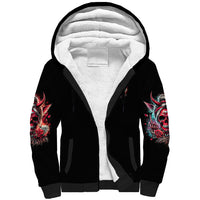 Devil Skull Sherpa Hoodie The Perseon I Afraid Of Is Myself That Fucker Is Crazy - Wonder Print Shop