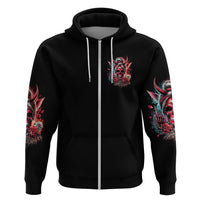 Devil Skull Zip Hoodie The Perseon I Afraid Of Is Myself That Fucker Is Crazy - Wonder Print Shop