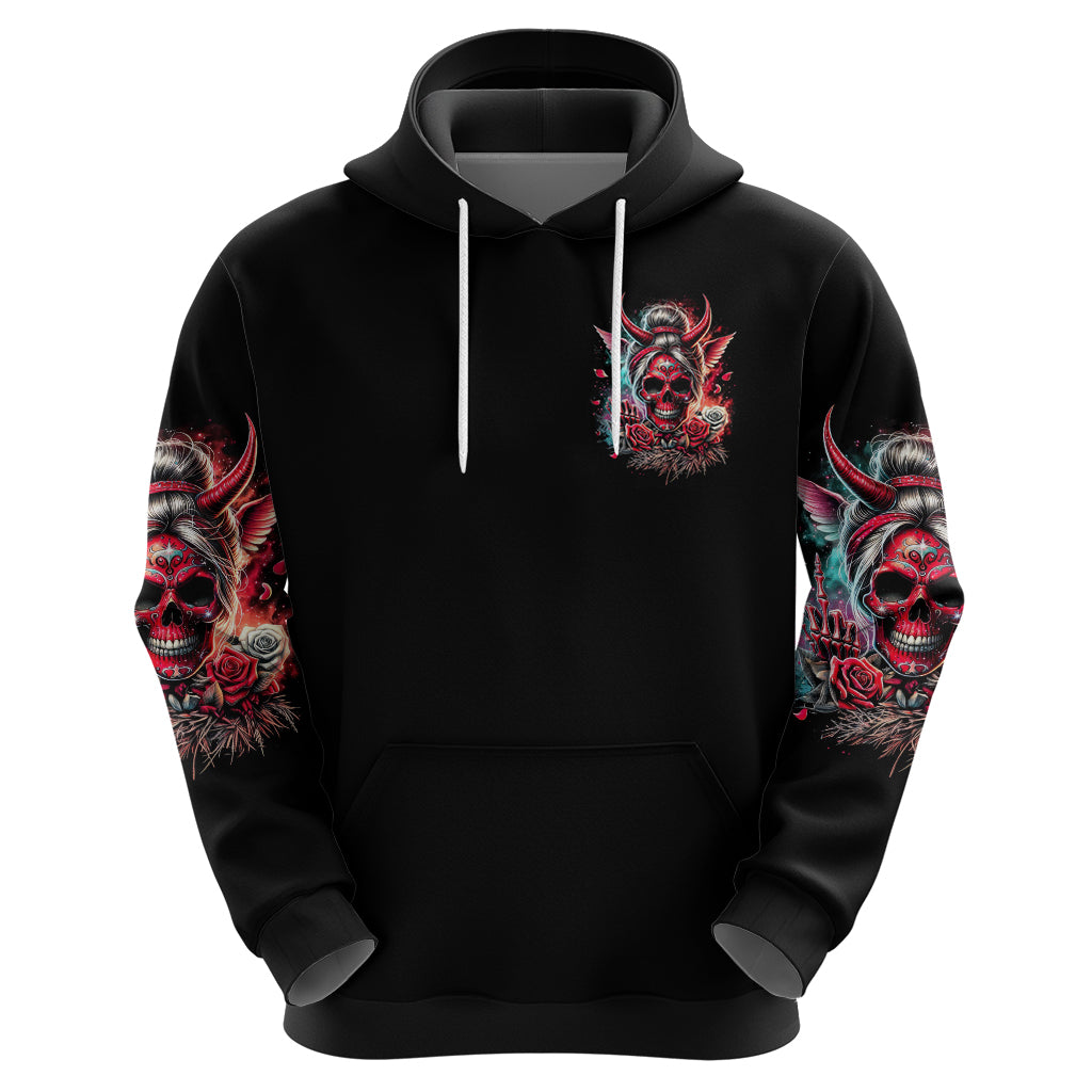 Devil Skull Zip Hoodie The Perseon I Afraid Of Is Myself That Fucker Is Crazy - Wonder Print Shop