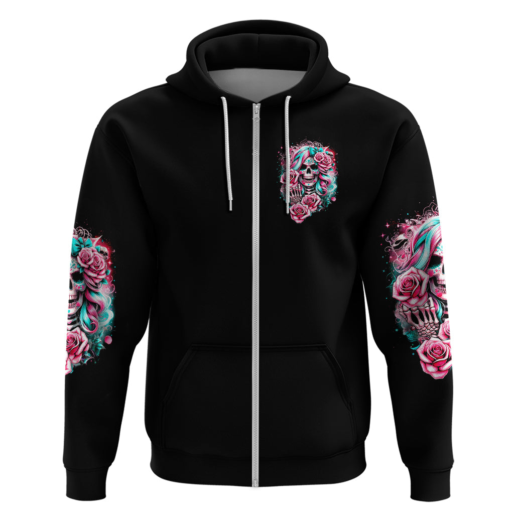 Rose Skull Hoodie Hater Make Me Famous So Keep On Hating Me Bitch - Wonder Print Shop
