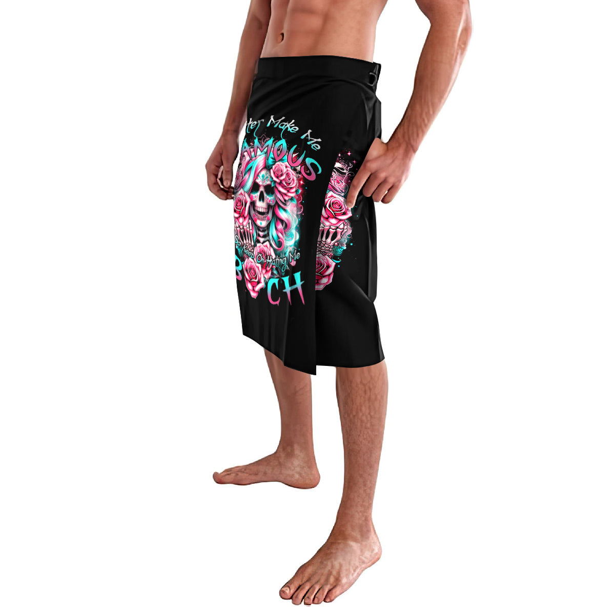 Rose Skull Lavalava Hater Make Me Famous So Keep On Hating Me Bitch - Wonder Print Shop