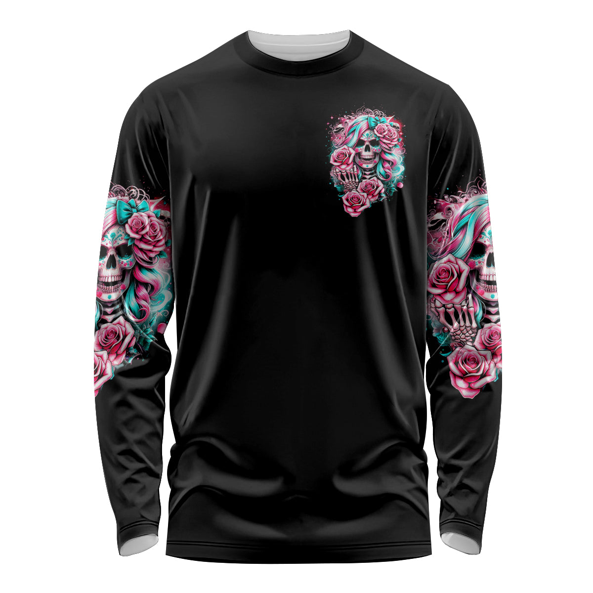 Rose Skull Long Sleeve Shirt Hater Make Me Famous So Keep On Hating Me Bitch - Wonder Print Shop