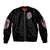 Rose Skull Sleeve Zip Bomber Jacket Hater Make Me Famous So Keep On Hating Me Bitch - Wonder Print Shop
