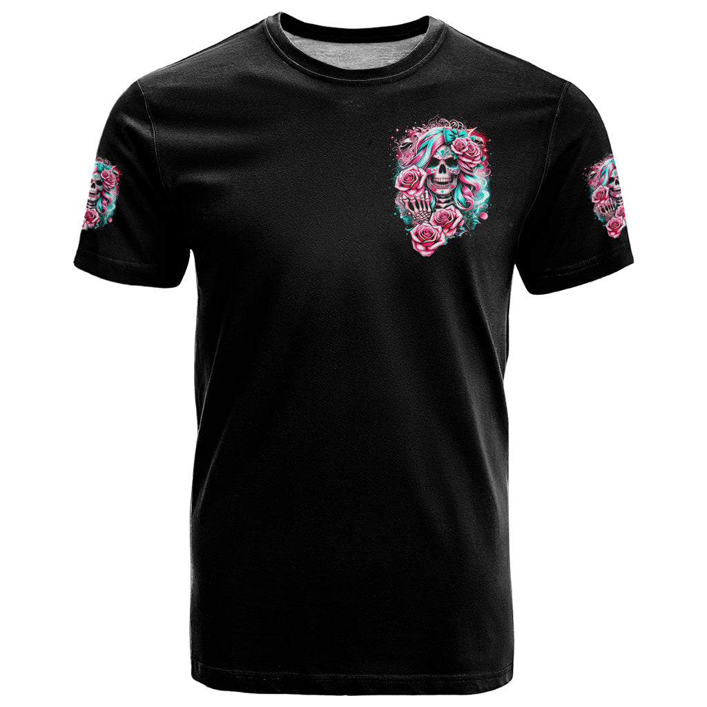 Rose Skull T Shirt Hater Make Me Famous So Keep On Hating Me Bitch - Wonder Print Shop