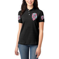 Rose Skull Women Polo Shirt Hater Make Me Famous So Keep On Hating Me Bitch - Wonder Print Shop