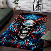 Wings Skull Area Rug People Are Asking Me Which Sign I was Born Under I Was Born Under A Warning Sigh - Wonder Print Shop