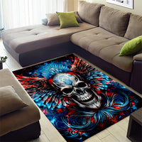 Wings Skull Area Rug People Are Asking Me Which Sign I was Born Under I Was Born Under A Warning Sigh - Wonder Print Shop