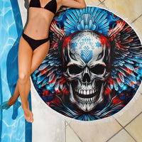 Wings Skull Beach Blanket People Are Asking Me Which Sign I was Born Under I Was Born Under A Warning Sigh - Wonder Print Shop
