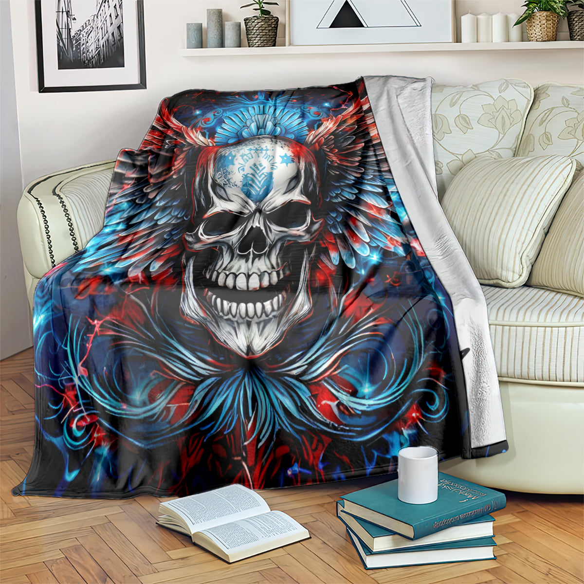 Wings Skull Blanket People Are Asking Me Which Sign I was Born Under I Was Born Under A Warning Sigh