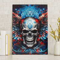 Wings Skull Canvas Wall Art People Are Asking Me Which Sign I was Born Under I Was Born Under A Warning Sigh - Wonder Print Shop
