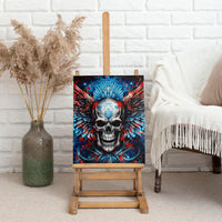 Wings Skull Canvas Wall Art People Are Asking Me Which Sign I was Born Under I Was Born Under A Warning Sigh - Wonder Print Shop