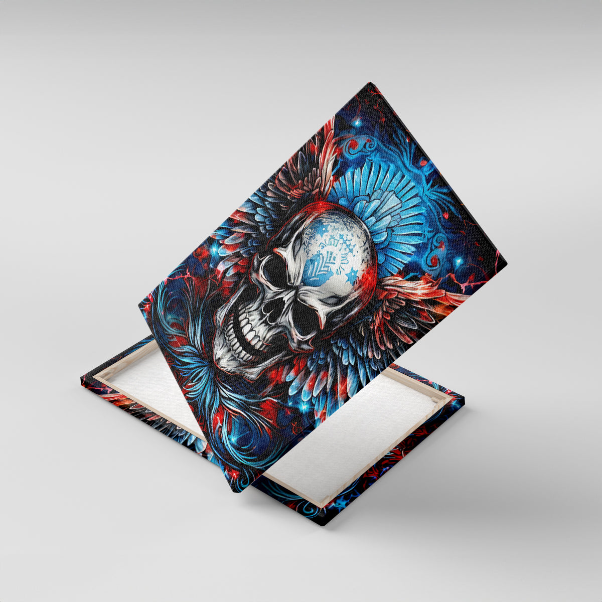 Wings Skull Canvas Wall Art People Are Asking Me Which Sign I was Born Under I Was Born Under A Warning Sigh - Wonder Print Shop