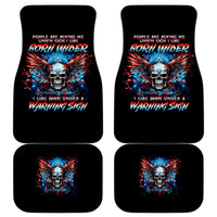 Wings Skull Car Mats People Are Asking Me Which Sign I was Born Under I Was Born Under A Warning Sigh - Wonder Print Shop