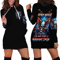 Wings Skull Hoodie Dress People Are Asking Me Which Sign I was Born Under I Was Born Under A Warning Sigh - Wonder Print Shop