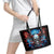 Wings Skull Leather Tote Bag People Are Asking Me Which Sign I was Born Under I Was Born Under A Warning Sigh - Wonder Print Shop