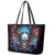 Wings Skull Leather Tote Bag People Are Asking Me Which Sign I was Born Under I Was Born Under A Warning Sigh - Wonder Print Shop