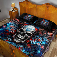 Wings Skull Quilt Bed Set People Are Asking Me Which Sign I was Born Under I Was Born Under A Warning Sigh - Wonder Print Shop