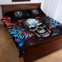 Wings Skull Quilt Bed Set People Are Asking Me Which Sign I was Born Under I Was Born Under A Warning Sigh - Wonder Print Shop