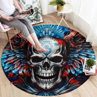 Wings Skull Round Carpet People Are Asking Me Which Sign I was Born Under I Was Born Under A Warning Sigh