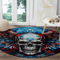 Wings Skull Round Carpet People Are Asking Me Which Sign I was Born Under I Was Born Under A Warning Sigh