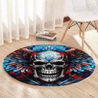 Wings Skull Round Carpet People Are Asking Me Which Sign I was Born Under I Was Born Under A Warning Sigh