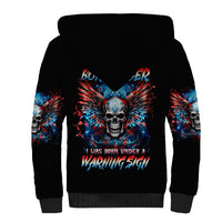 Wings Skull Sherpa Hoodie People Are Asking Me Which Sign I was Born Under I Was Born Under A Warning Sigh - Wonder Print Shop