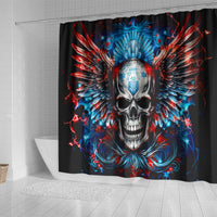 Wings Skull Shower Curtain People Are Asking Me Which Sign I was Born Under I Was Born Under A Warning Sigh