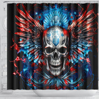 Wings Skull Shower Curtain People Are Asking Me Which Sign I was Born Under I Was Born Under A Warning Sigh