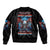 Wings Skull Sleeve Zip Bomber Jacket People Are Asking Me Which Sign I was Born Under I Was Born Under A Warning Sigh - Wonder Print Shop