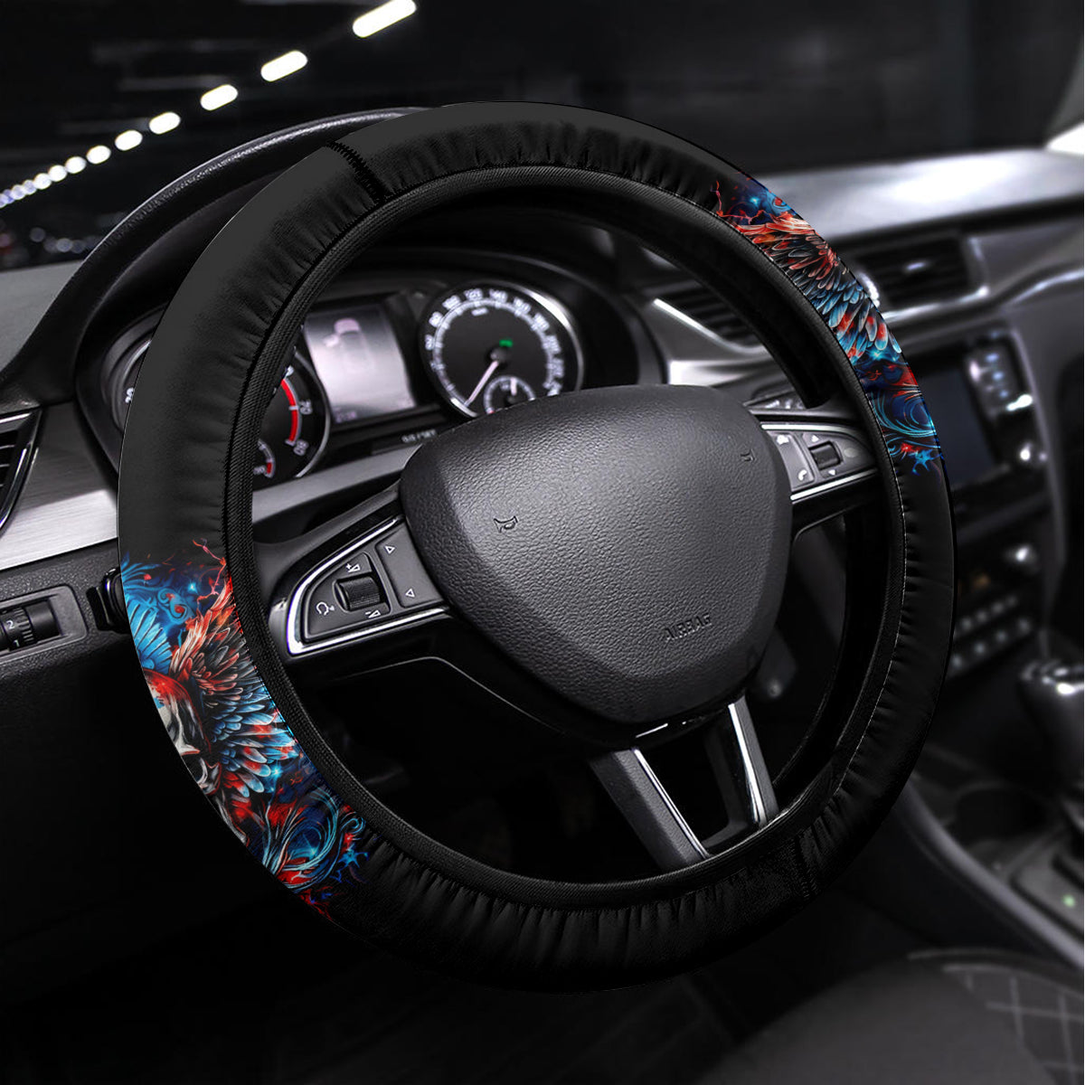 Wings Skull Steering Wheel Cover People Are Asking Me Which Sign I was Born Under I Was Born Under A Warning Sigh - Wonder Print Shop
