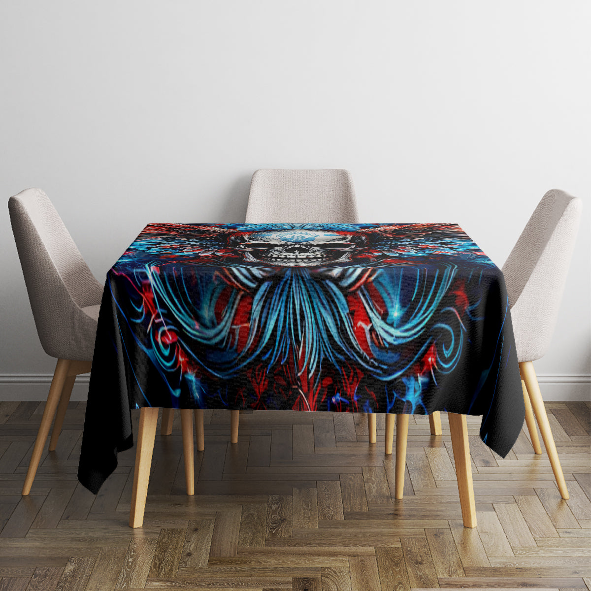 Wings Skull Tablecloth People Are Asking Me Which Sign I was Born Under I Was Born Under A Warning Sigh - Wonder Print Shop