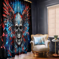 Wings Skull Window Curtain People Are Asking Me Which Sign I was Born Under I Was Born Under A Warning Sigh - Wonder Print Shop