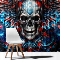 Wings Skull Window Curtain People Are Asking Me Which Sign I was Born Under I Was Born Under A Warning Sigh - Wonder Print Shop