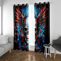 Wings Skull Window Curtain People Are Asking Me Which Sign I was Born Under I Was Born Under A Warning Sigh - Wonder Print Shop