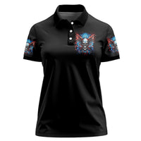 Wings Skull Women Polo Shirt People Are Asking Me Which Sign I was Born Under I Was Born Under A Warning Sigh - Wonder Print Shop