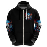 Wings Skull Zip Hoodie People Are Asking Me Which Sign I was Born Under I Was Born Under A Warning Sigh - Wonder Print Shop