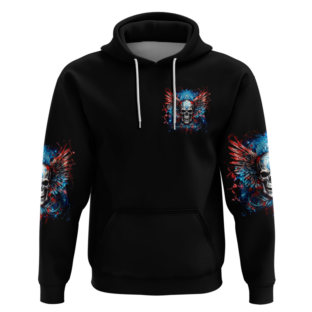 Wings Skull Zip Hoodie People Are Asking Me Which Sign I was Born Under I Was Born Under A Warning Sigh - Wonder Print Shop