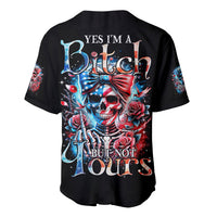 Lady Skull Baseball Jersey Yes I'm A Bitch But Not Your - Wonder Print Shop