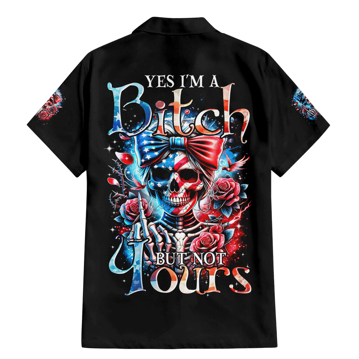 Lady Skull Family Matching Mermaid Dress and Hawaiian Shirt Yes I'm A Bitch But Not Your - Wonder Print Shop